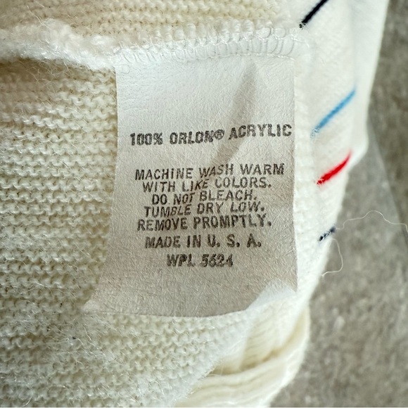 Vintage 70s Sandbelt Golf Cardigan Vertical Stripes Button Down Cardigan Size L - Picture 4 of 7